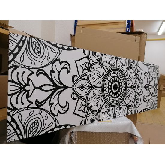 Obraz černobílá Mandala
