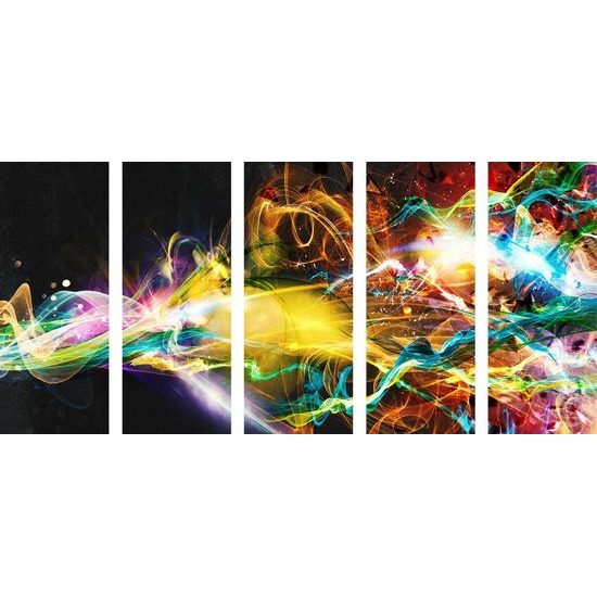 5-dílný obraz nespoutané energie v barevném provedení