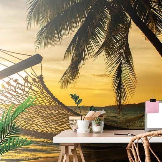 Originální samolepící fototapeta houpací síť u moře