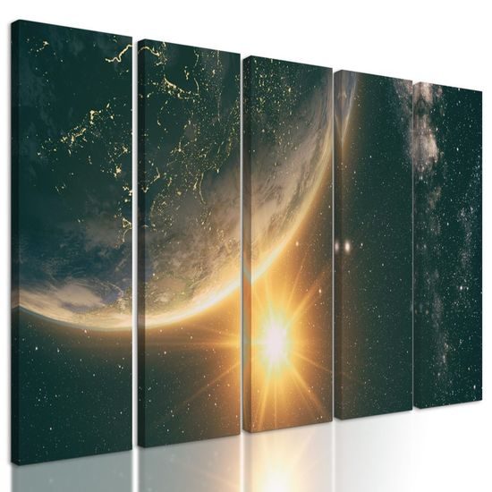 5-dílný obraz planeta země z vesmírné stanice