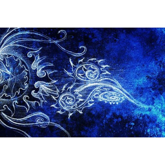 Tapeta zajímavá kresba na modrém pozadí