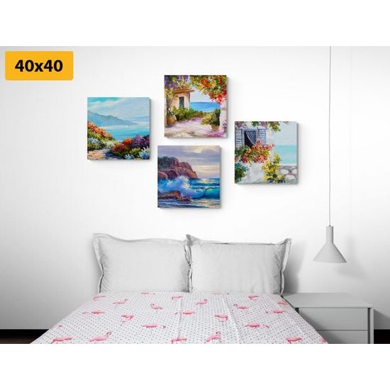 Set obrazů zákoutí přímořské krajiny