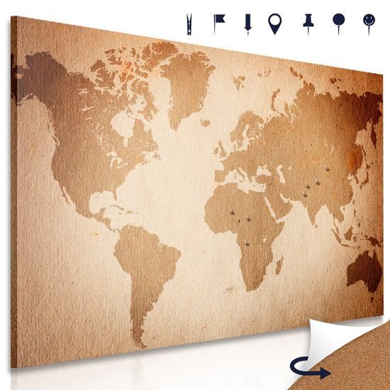 Obraz na korku mapa s vintage nádechem