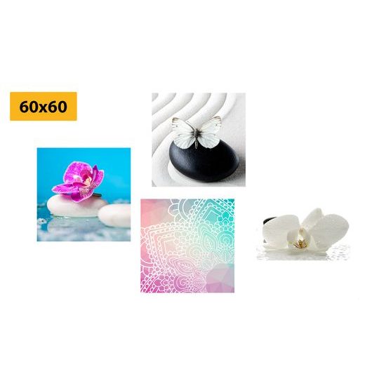 Set obrazů něžné Feng Shui prvky