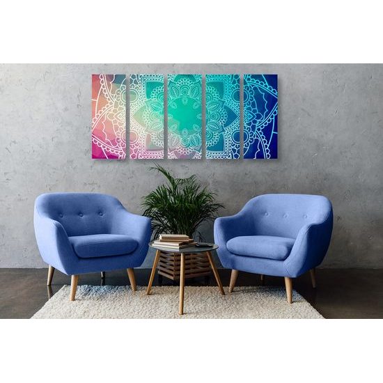 5-dílný obraz Mandala