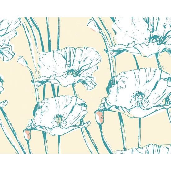 Tapeta květiny v rozkvětu ve žlutém provedení