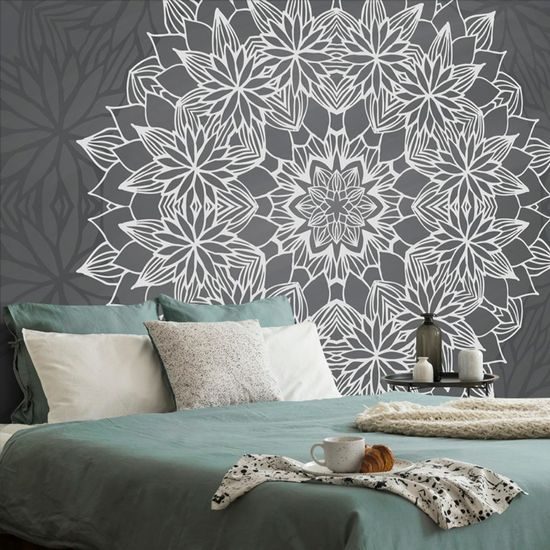 Tapeta umělecká abstrakce s květinovým motivem