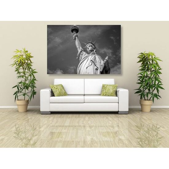 Obraz Statue of Liberty v černobílém provedení