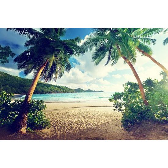 Samolepící fototapeta zákoutí pláže na ostrově Seychely