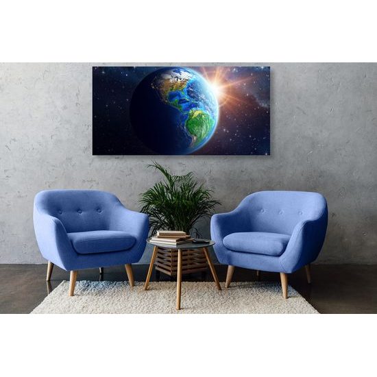 Obraz vesmírný pohled na modrou planetu