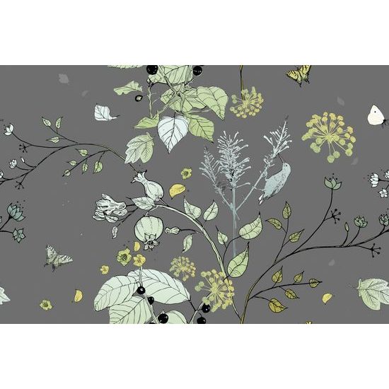 Samolepící tapeta větvičky keřů na tmavém pozadí