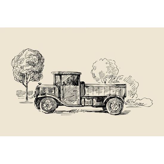 Samolepící tapeta retro nákladní automobil v uměleckém provedení