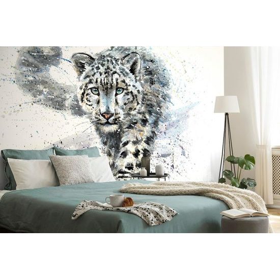 Samolepící tapeta kresba dravého leoparda