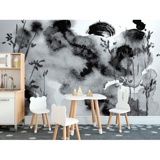 Samolepící tapeta černobílá obloha v akvarelovém provedení