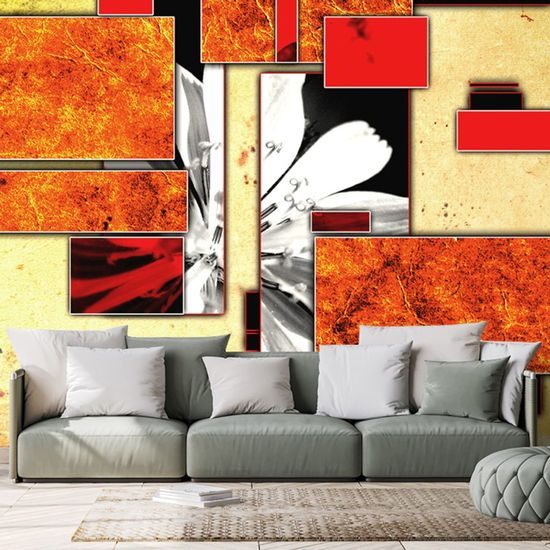 Tapeta luxusní oranžová abstrakce