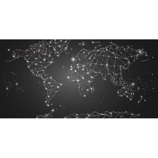Obraz mapa světa tvořená sítěmi