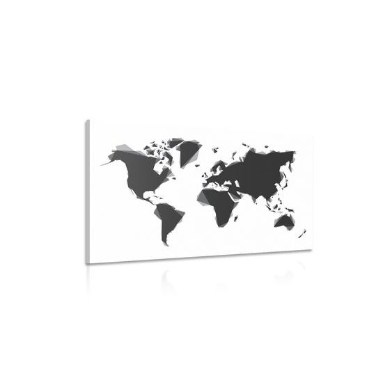 Obraz moderní mapa světa v černobílém provedení