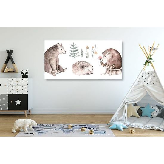 Obraz setkání lesních zvířátek