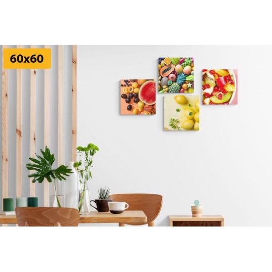 Set obrazů exotické ovoce