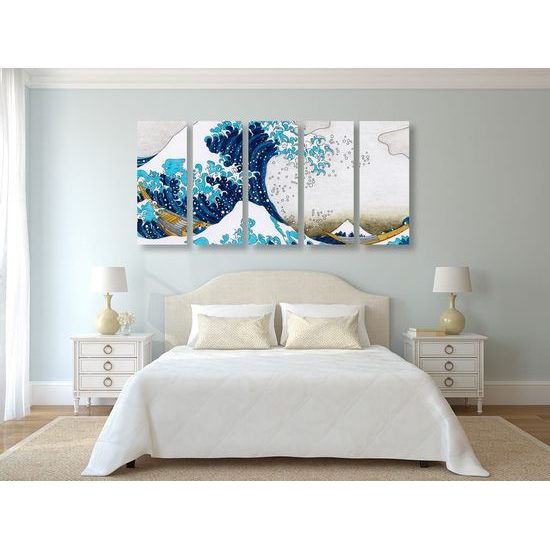5-dílný obraz malba majestátní vlny