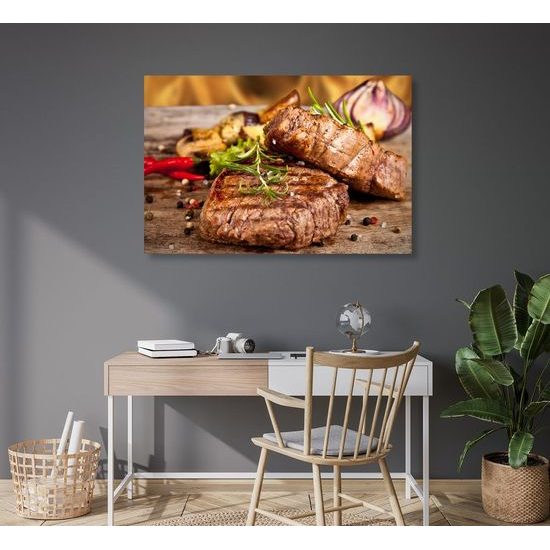 Obraz dobře propečený steak