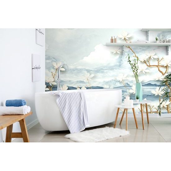 Samolepící tapeta hra přírody ve světlých barvách