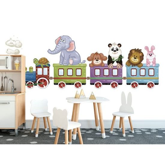 Tapeta mašinka plná zvířátek