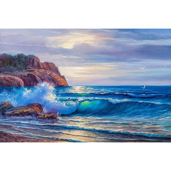 Krásná samolepící tapeta síla mořských vln