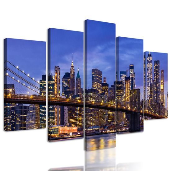 5-dílný obraz pohled na Downtown Brooklyn