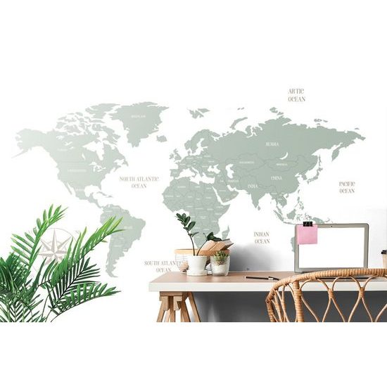 Tapeta jednoduchá mapa světa v zeleném provedení