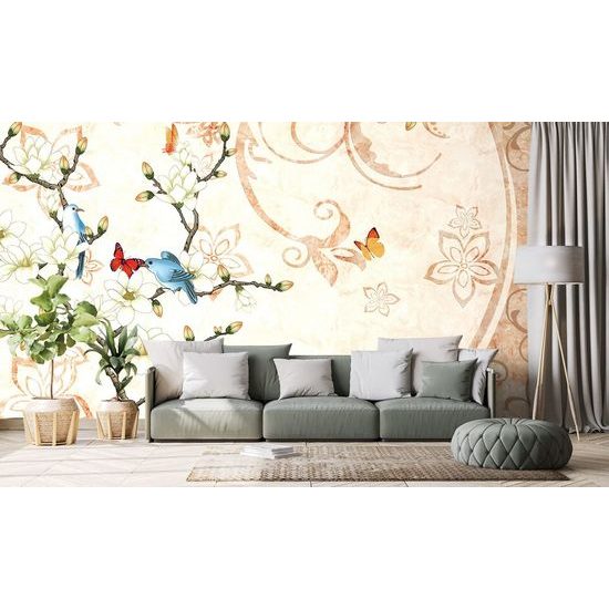 Samolepící tapeta krásné vintage zátiší s květinami