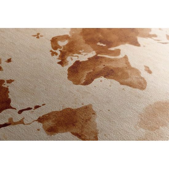 Obraz stará mapa světa v sépiovém provedení