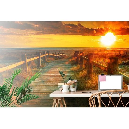 Okouzlující samolepící fototapeta západ slunce u oceánu