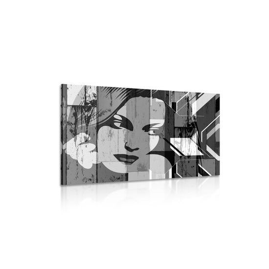 Obraz černobílá krása ženy v pop art stylu