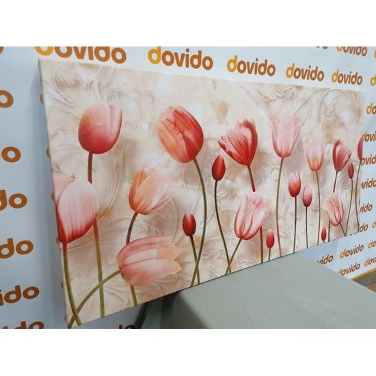 Obraz jemnost starorůžových tulipánů