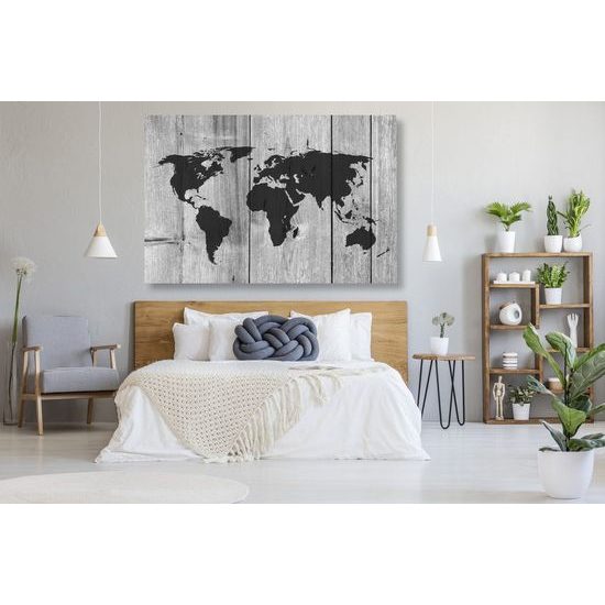 Obraz na korku umělecká mapa světa v černobílém provedení