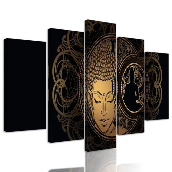 5-dílný obraz vyrovnaný Buddha