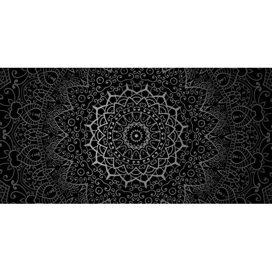 Obraz elegantní Mandala v černobílém provedení