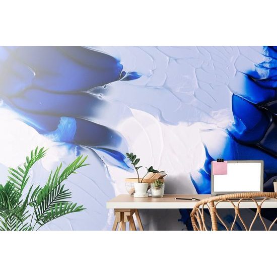 Tapeta modro-bílé abstraktní umění