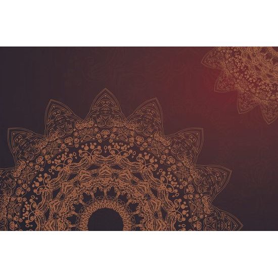 Samolepící tapeta přírodní Mandala v hnědém provedení