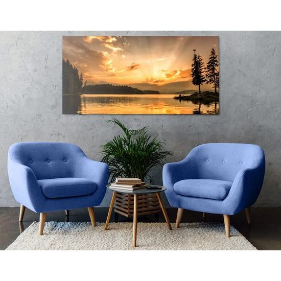 Obraz jezero v objetí hor