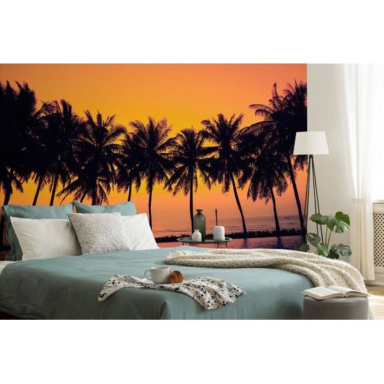 Samolepící tapeta palmy při západu slunce