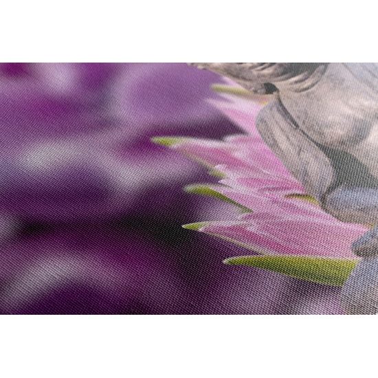 Obraz Buddha meditující v květinové zahradě