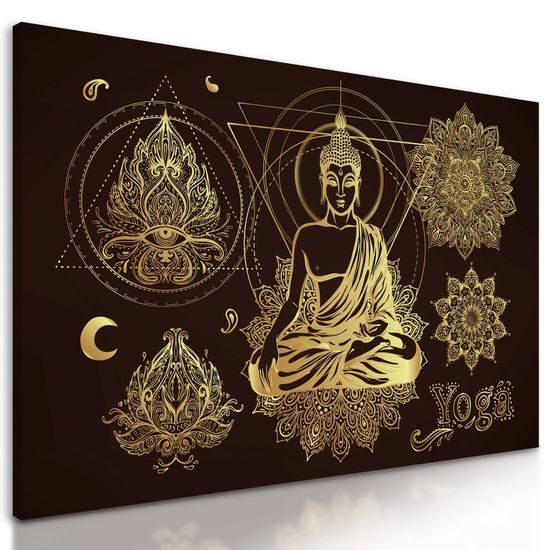 Obraz Buddha ve zlatém provedení