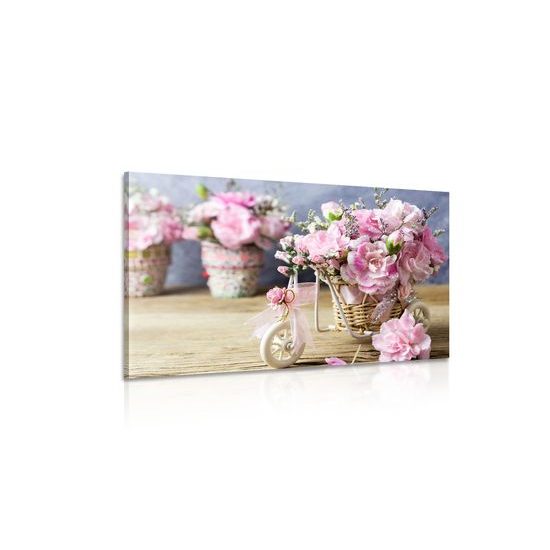 Obraz karafiát ve vintage květináku