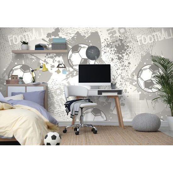 Tapeta fotbalový míč na šedém pozadí