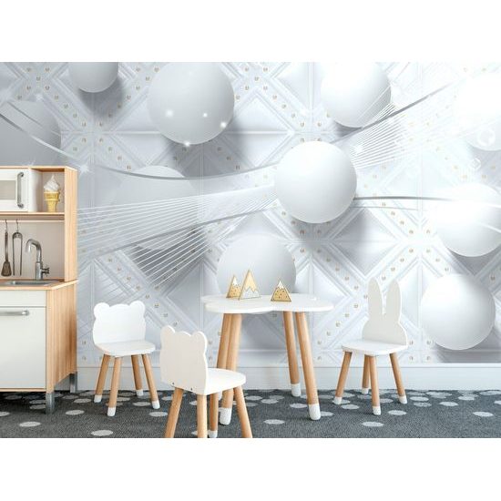 Stylová samolepící tapeta bílá kompozice