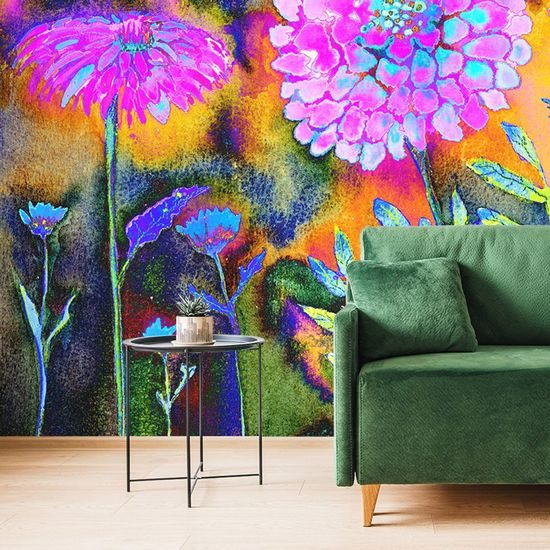 Samolepící tapeta neobyčejné fialové květiny