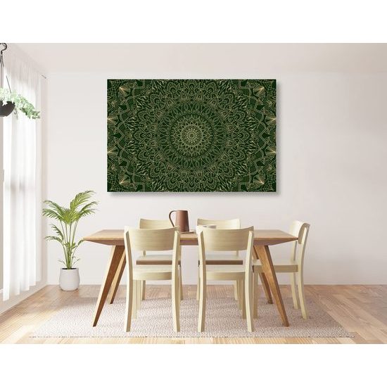 Obraz zelená detailní Mandala