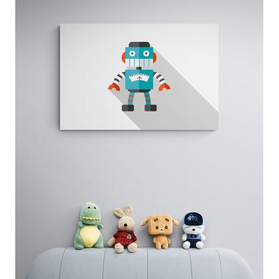 Tapeta zábavný modrý robot